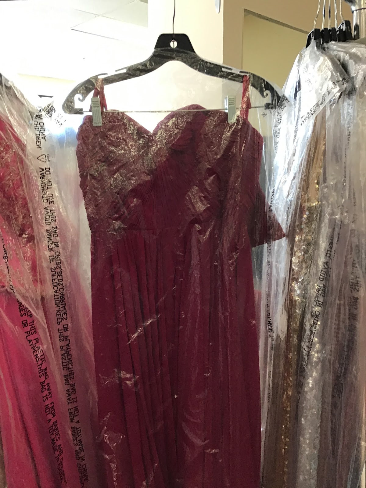 Classic red strapless dress