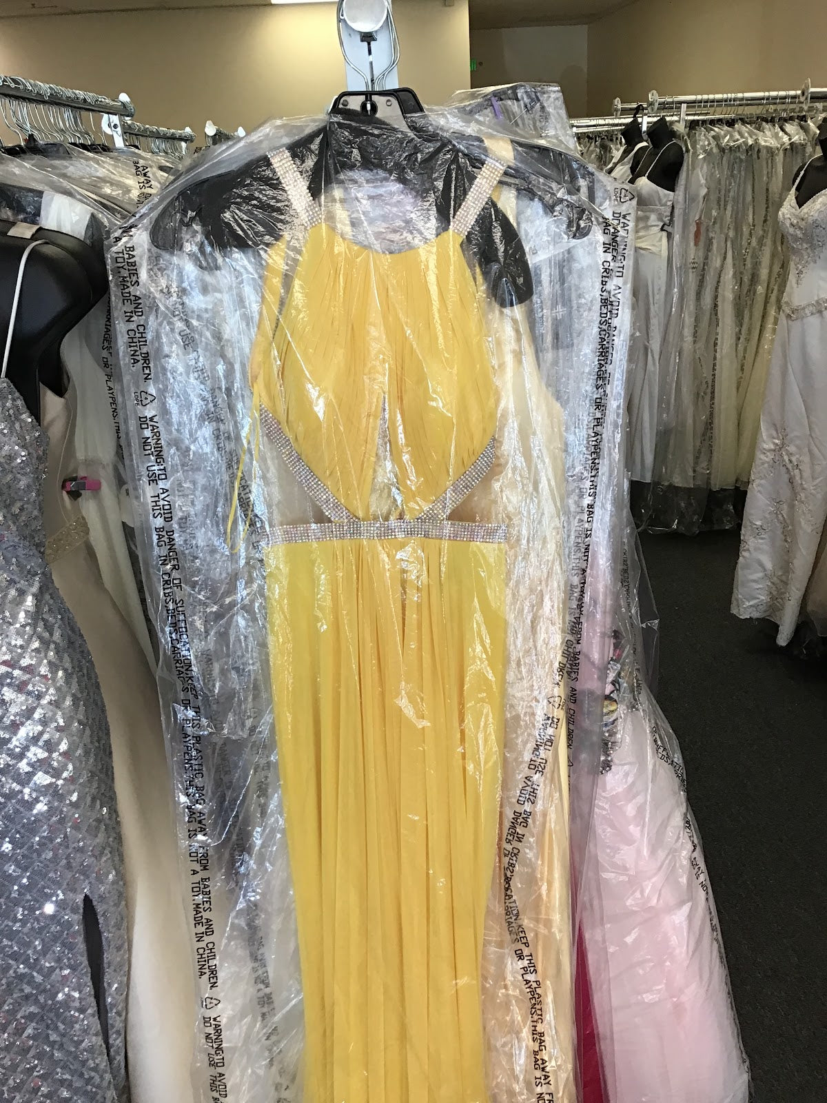 Yellow with bling halter top