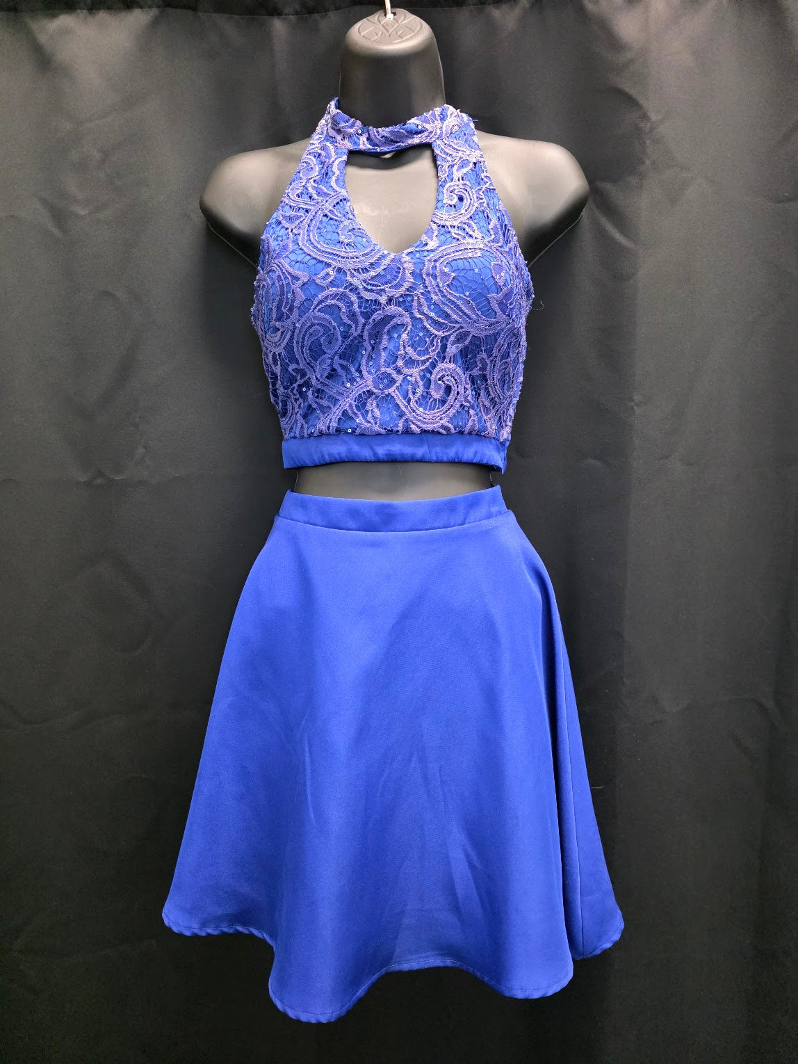 Short Two Piece Circle Skirt Racer Back Top