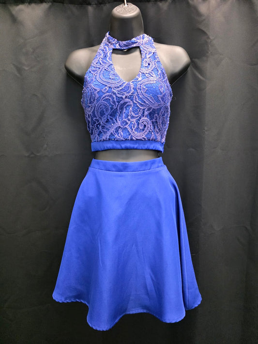 Short Two Piece Circle Skirt Racer Back Top