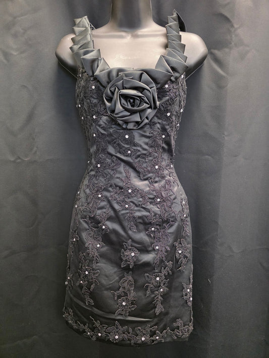 3D Lace with 3D Floral and Rhinestones and Ruffles