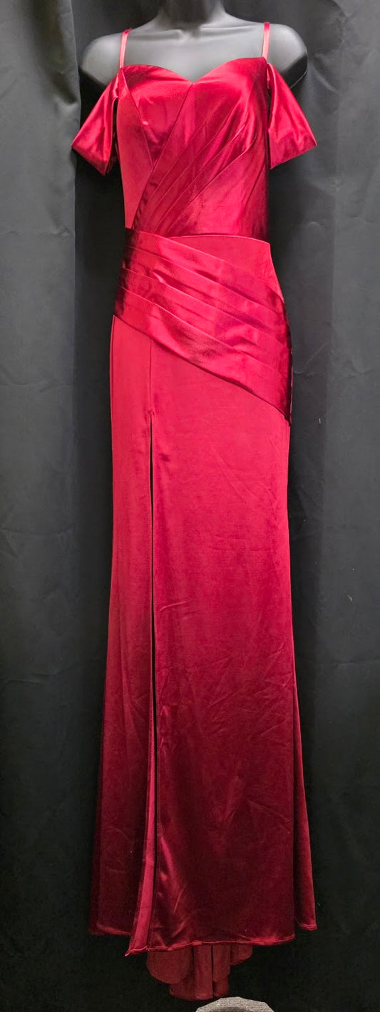Off Shoulder Satin with Pleating Detail