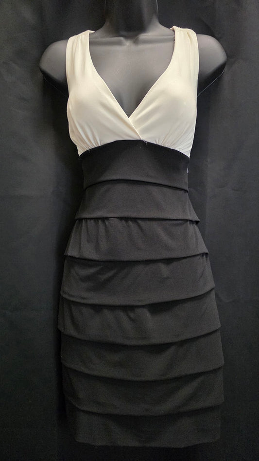 Tank Style V Neck with Horizontal Ruffle Skirt