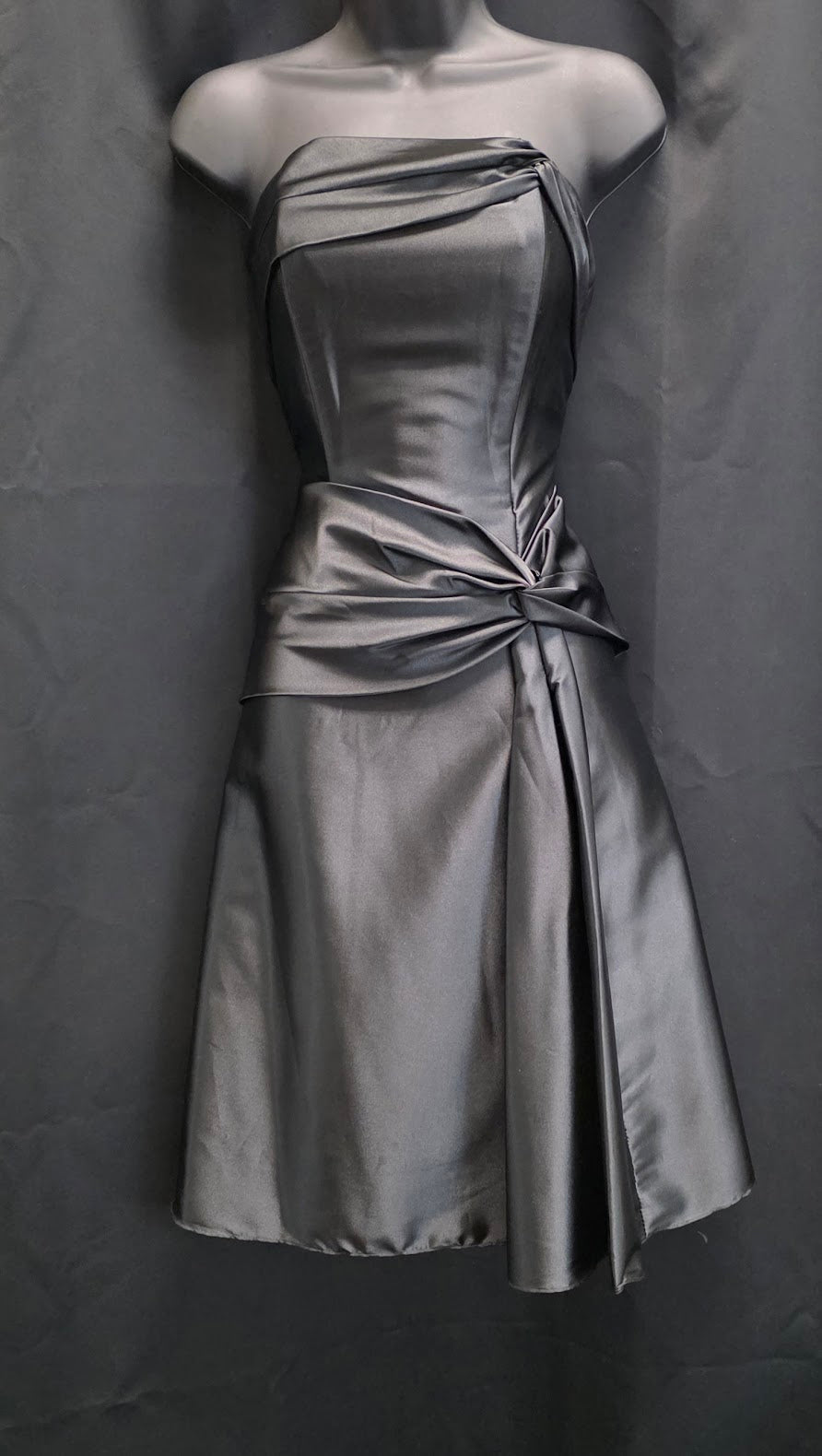 Satin Bow Illusion on Neckline and Hip