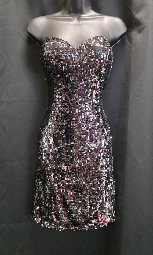 Overall Sequin with Sweetheart Strapless Neckline
