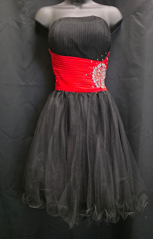 Pleated Tulle Satin Waistband with Gemstones