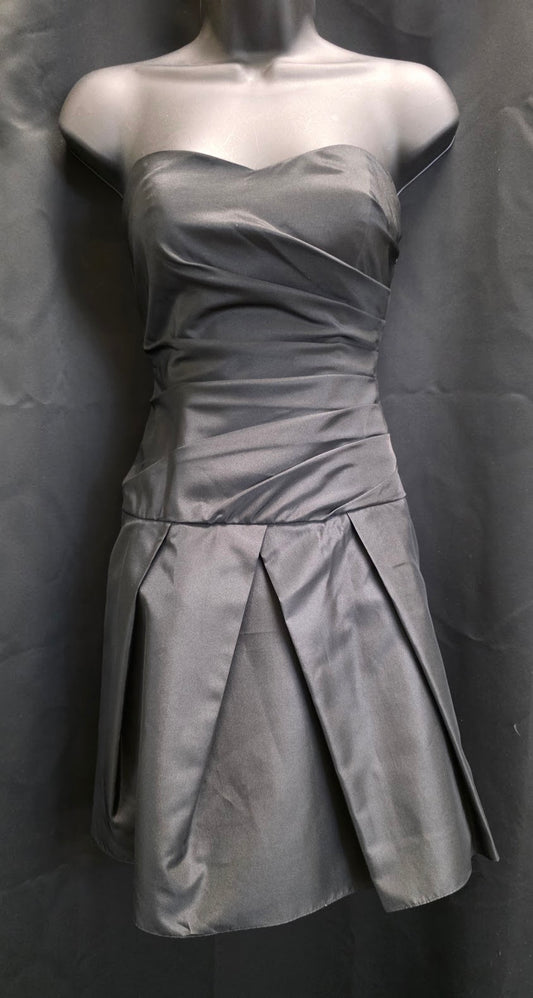 Satin Pleated Drop Waist with Sweetheart Neckline