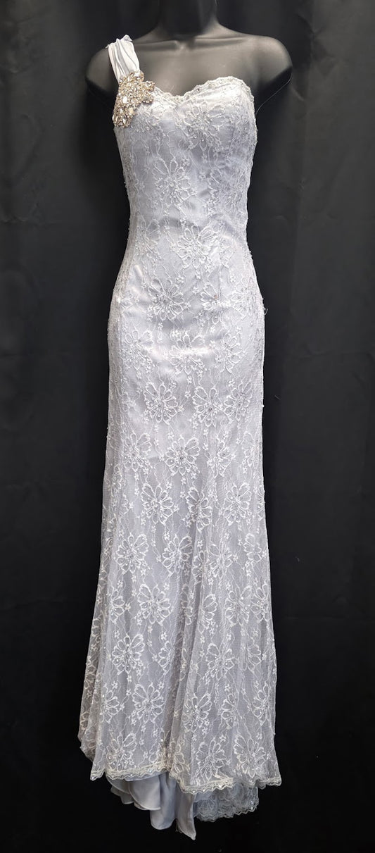 Lace One Shoulder with Back Drape