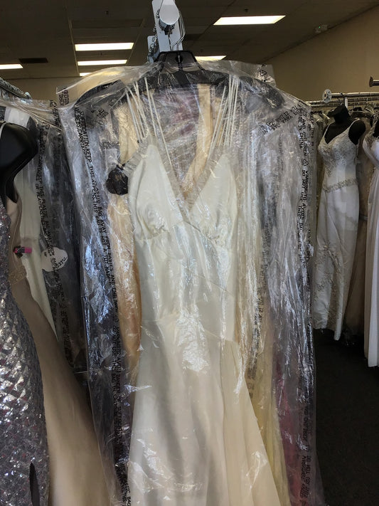 Prom dress- satin with slight fringe top