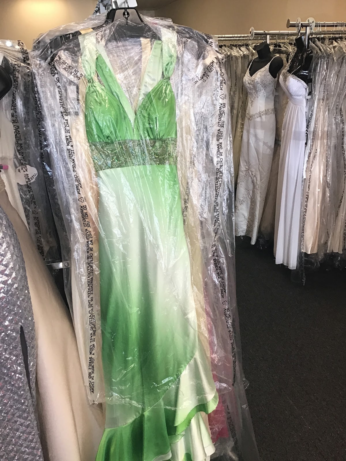 Prom dress- silk material with beaded waist