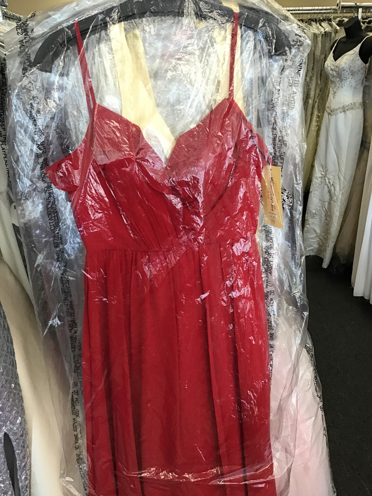 Plain red with thin straps